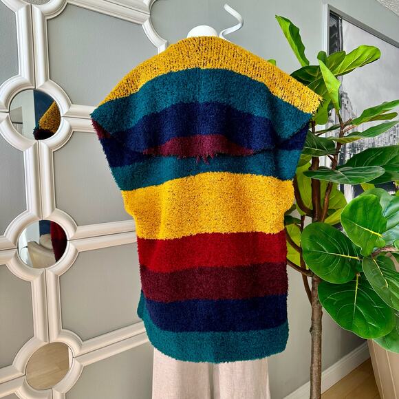 Alice + Olivia Muriel Striped Wool Oversized Vest Shawl Size M/L - Picture 8 of 13